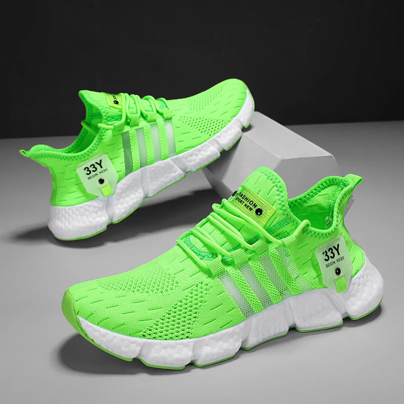 Sapatos masculinos de malha respirável, tênis leves e modernos para caminhada, tênis masculinos plus size para corrida e fitness ao ar livre 2024