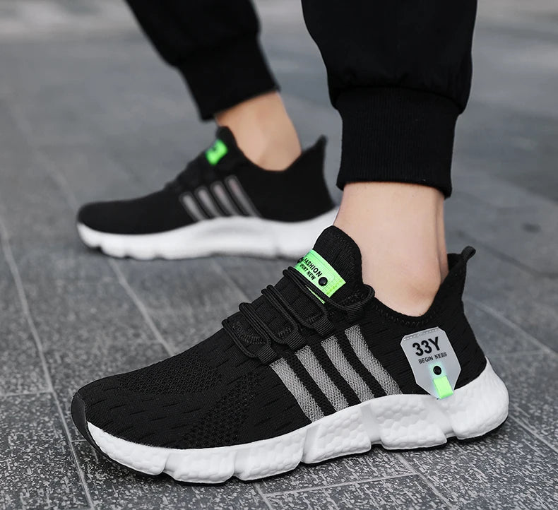 Sapatos masculinos de malha respirável, tênis leves e modernos para caminhada, tênis masculinos plus size para corrida e fitness ao ar livre 2024