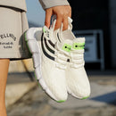 Tênis esportivos casuais masculinos, tênis leves e respiráveis, de malha preta, para corrida, atlético, para caminhada