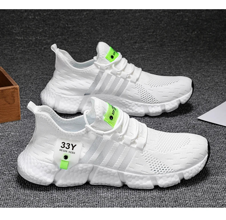 Sapatos masculinos de malha respirável, tênis leves e modernos para caminhada, tênis masculinos plus size para corrida e fitness ao ar livre 2024