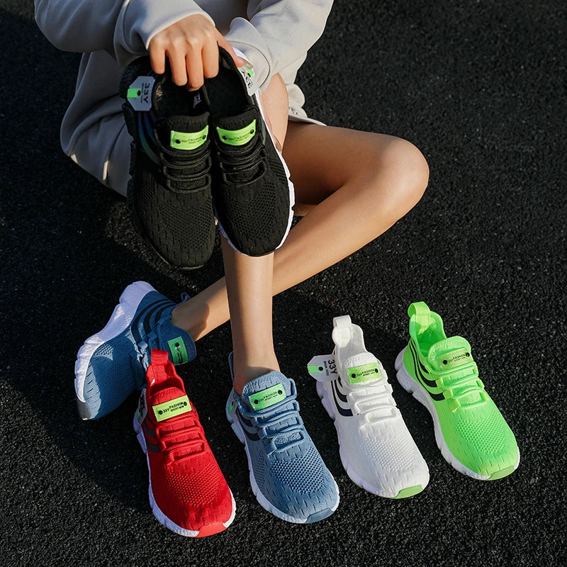 Tênis esportivos casuais masculinos, tênis leves e respiráveis, de malha preta, para corrida, atlético, para caminhada